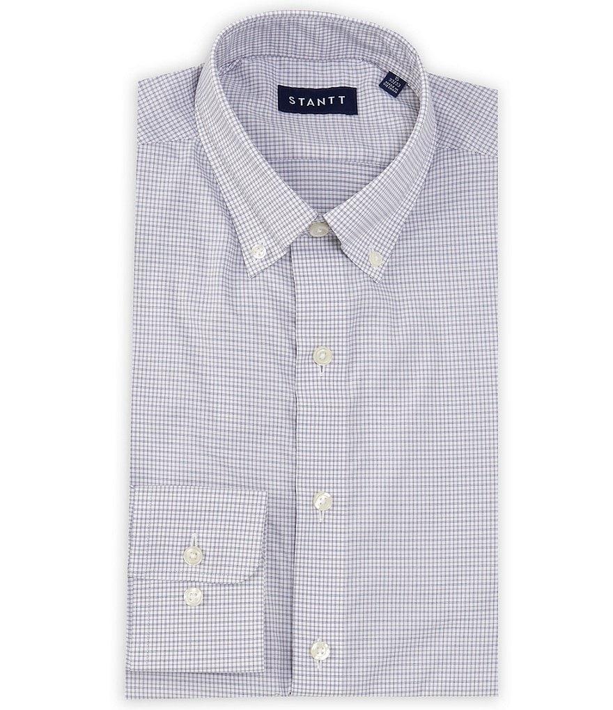 STANTT Performance Stretch Classic Fit Button Down Collar Mini Tattersall Dress Shirt Product Image