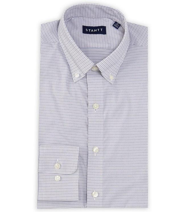 STANTT Performance Stretch Classic Fit Button Down Collar Mini Tattersall Dress Shirt Product Image