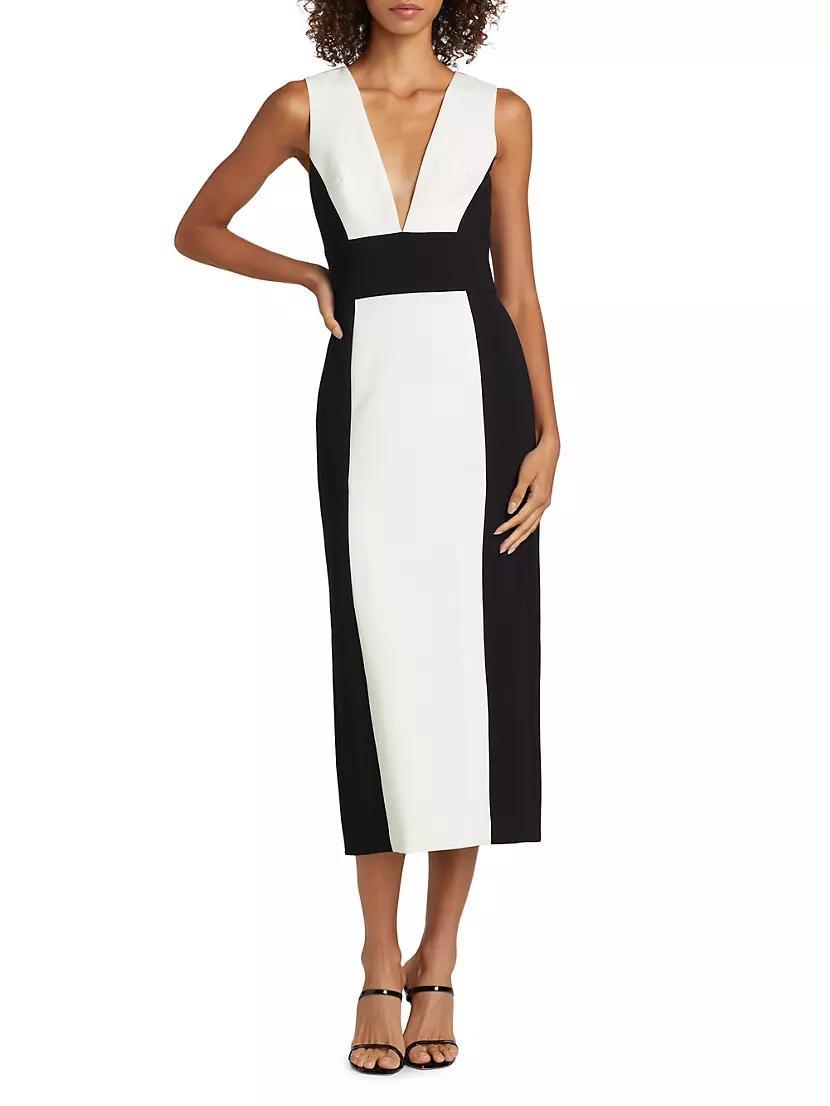 Colorblock Sleeveless Sheath Midi-Dress Product Image