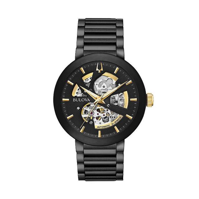 Bulova Mens Modern Automatic Black Ion-Plated Stainless Steel Skeleton Watch - 98A203 Product Image