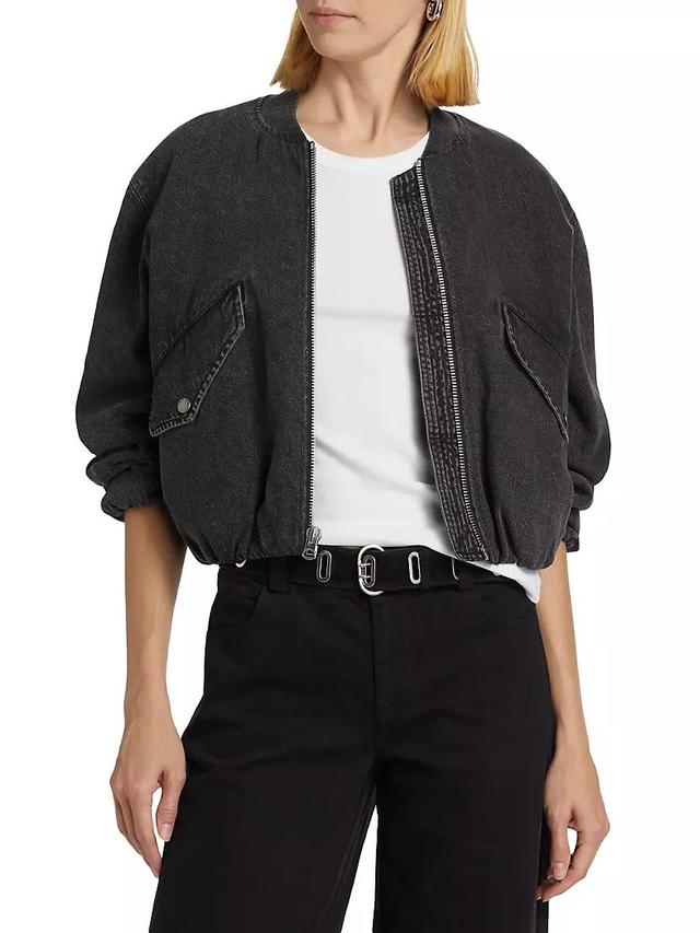 Maggie Cotton-Blend Crop Bomber Jacket Product Image