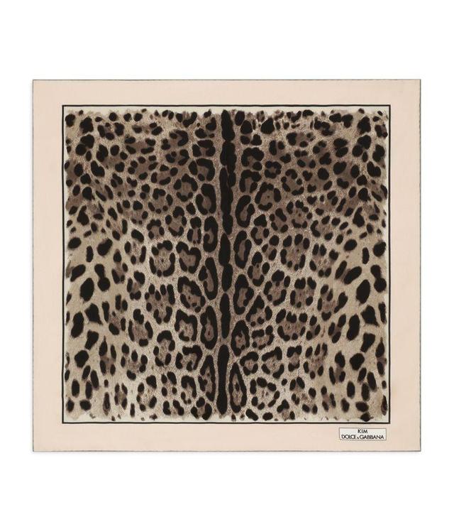 Leopard-print Twill Scarf In Multi Product Image