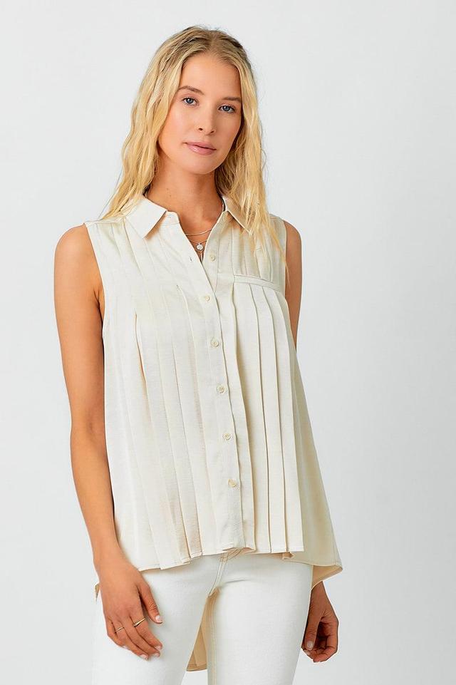 Sleeveless Pleated Blouse Product Image