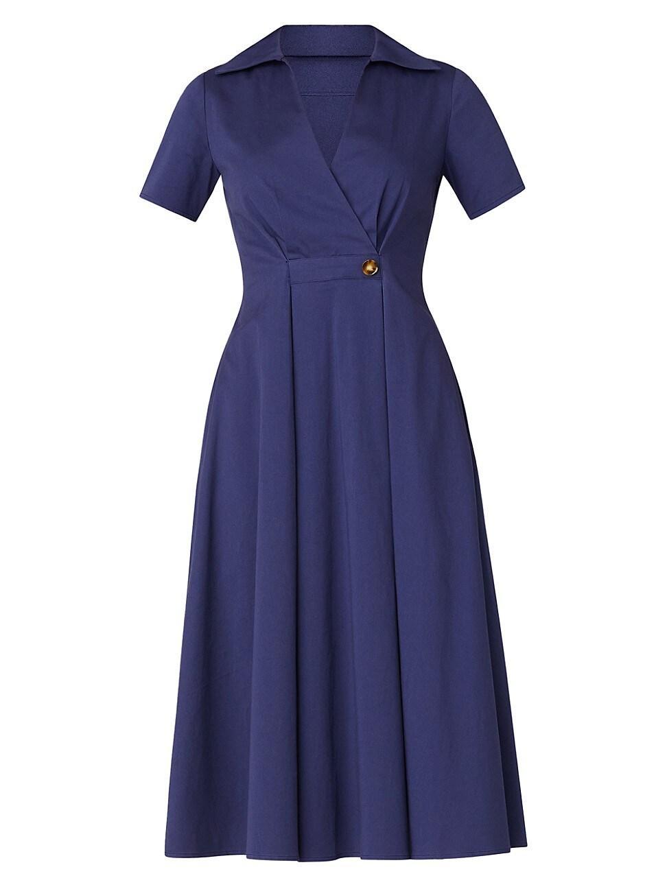 Womens Ashland Cotton Surplice Midi-Dress Product Image