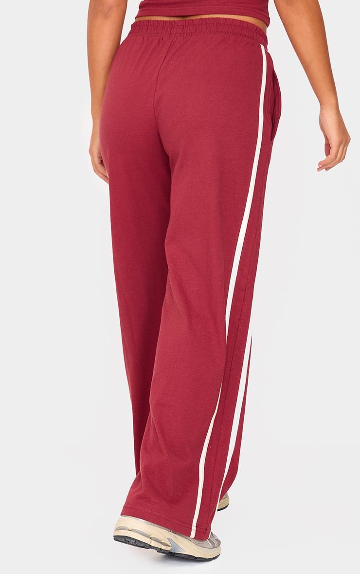 Petite Burgundy Sports Graphic Straight Leg Pants Product Image