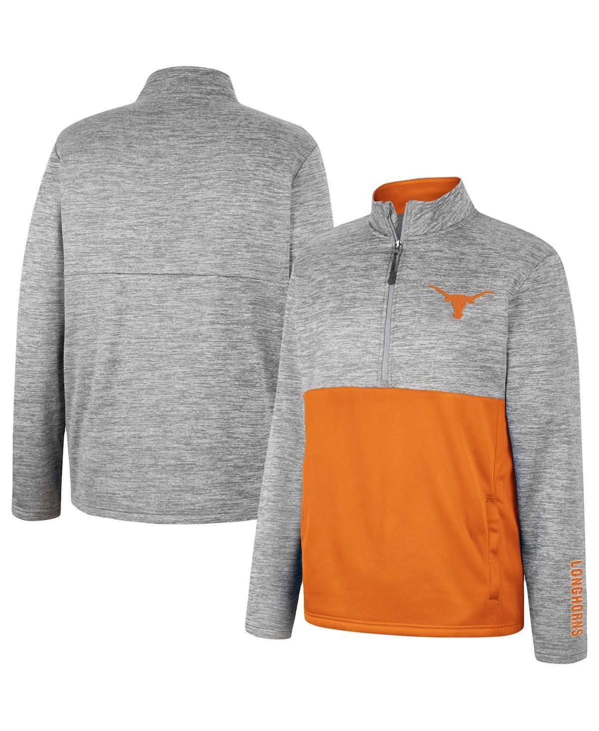 Mens Colosseum Gray Texas Longhorns John Half-Zip Jacket Product Image