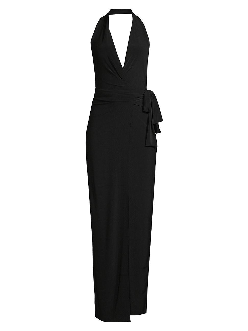 Womens Halter Wrap Straight Gown Product Image