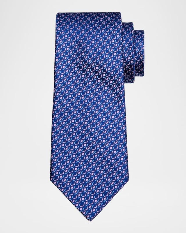 Men's Geometric Woven Silk Tie Product Image