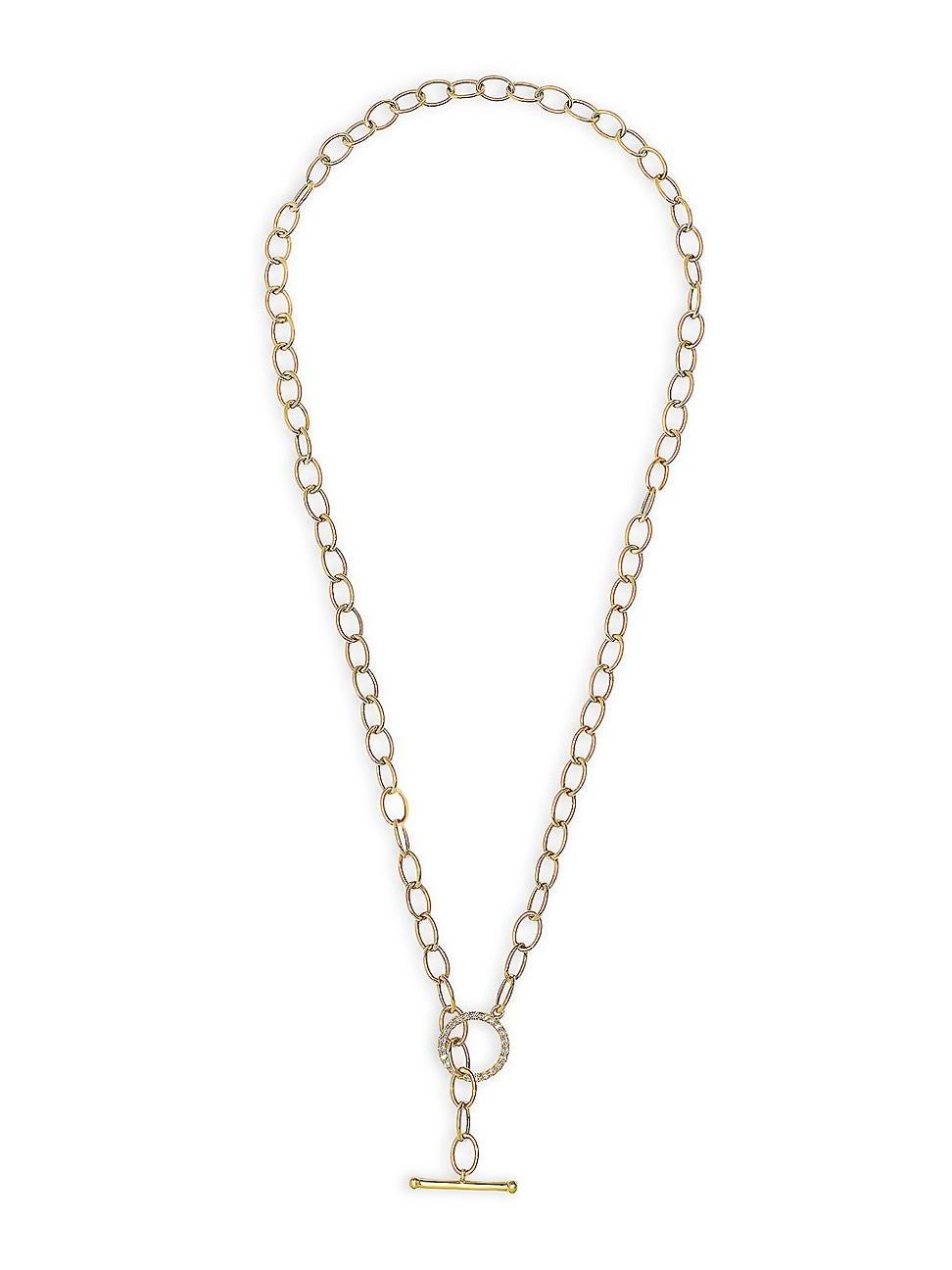 Womens 14K Yellow Gold & 0.20 TCW Diamond Toggle-Link Lariat Necklace Product Image