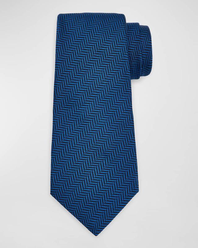 Men's Herringbone Tie, Navy Product Image