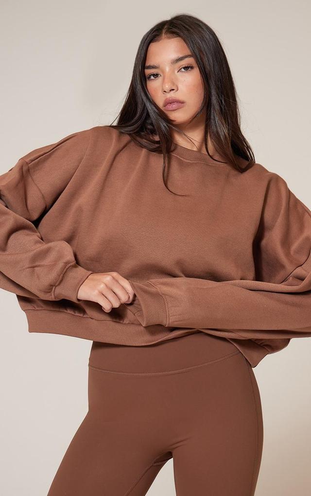 Mocha Oversized Boxy Sweatshirt Product Image