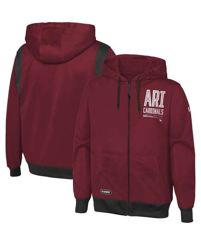 Mens New Era Cardinal Arizona Cardinals Combine Authentic Drop Back Full-Zip Hoodie Product Image