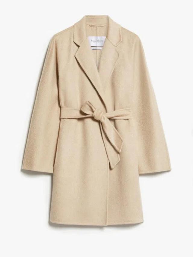 Short Wrap Coat In Cashmere In Beige Product Image