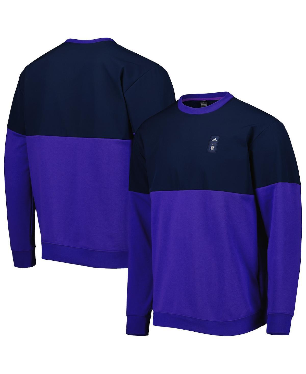 Mens adidas Navy and Purple Argentina National Team Graphic Pullover Sweatshirt - Navy Product Image