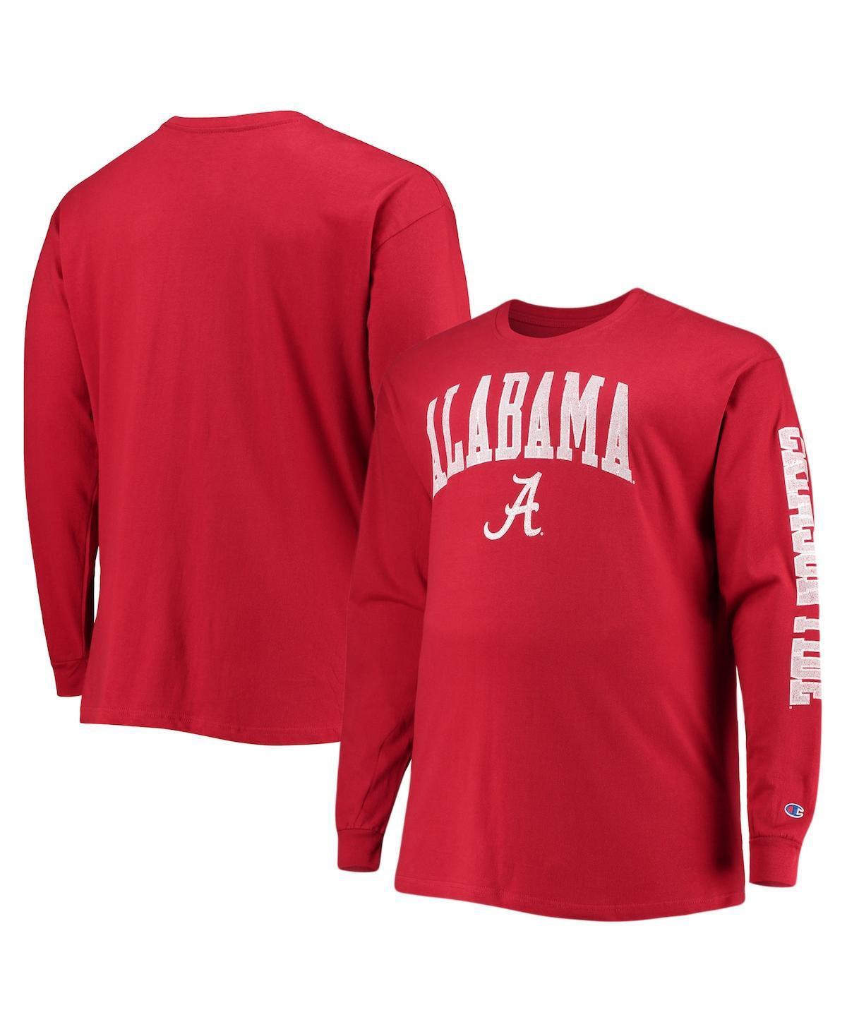 Mens Champion Crimson Alabama Crimson Tide Big & Tall 2-Hit Long Sleeve T-Shirt Red Product Image