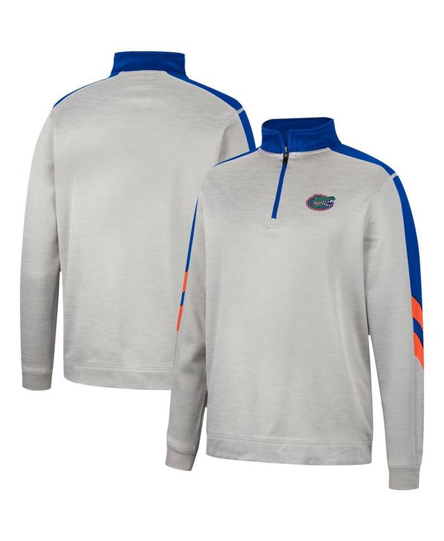 Mens Colosseum Gray/Royal Florida Gators Bushwood Fleece Quarter-Zip Jacket Product Image