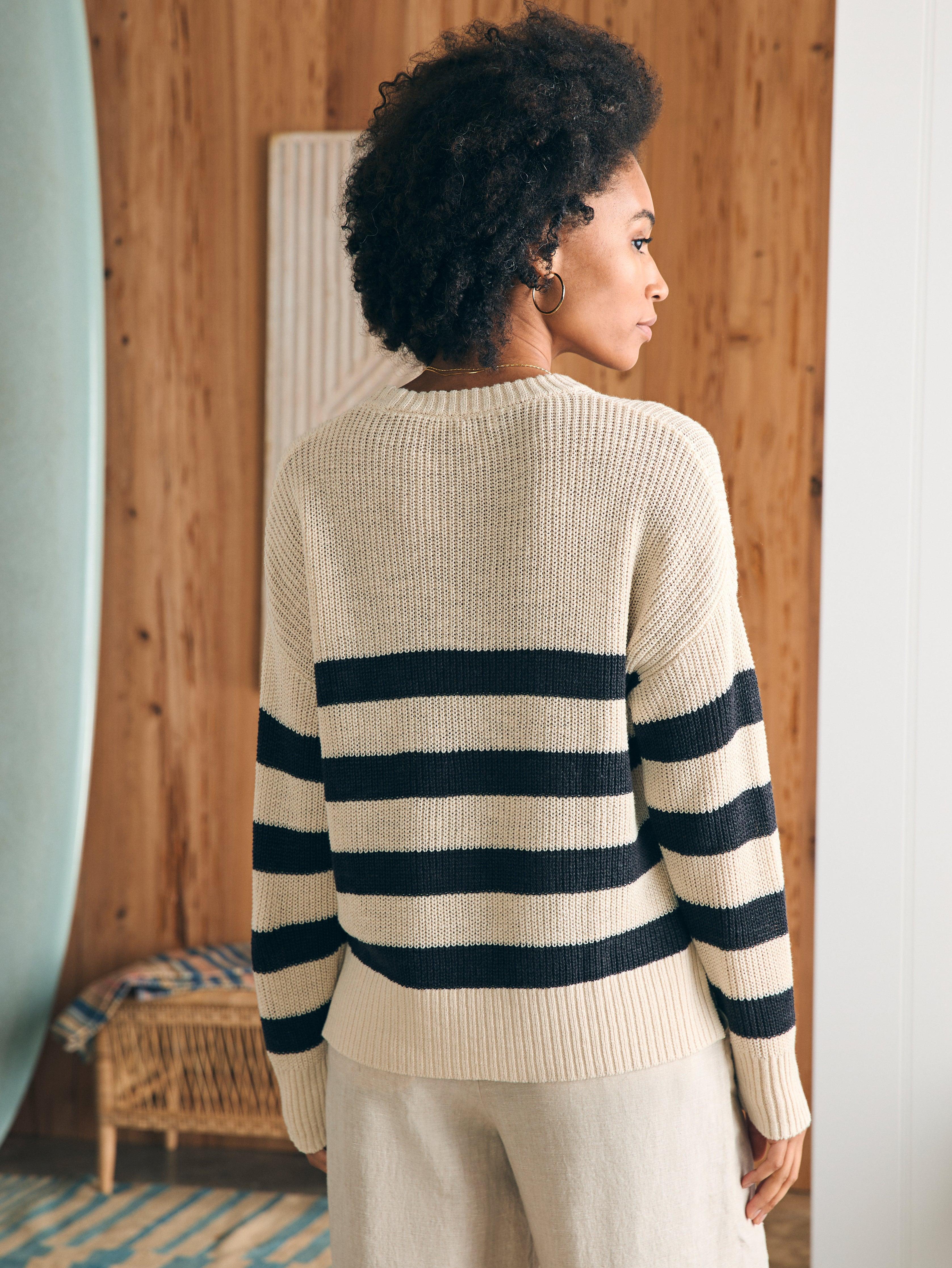 Miramar Linen Crew Sweater - Kadena Phantom Stripe Female Product Image