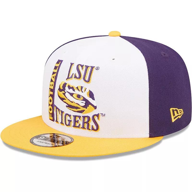 Mens New Era White LSU Tigers Retro Sport 9FIFTY Snapback Hat Product Image