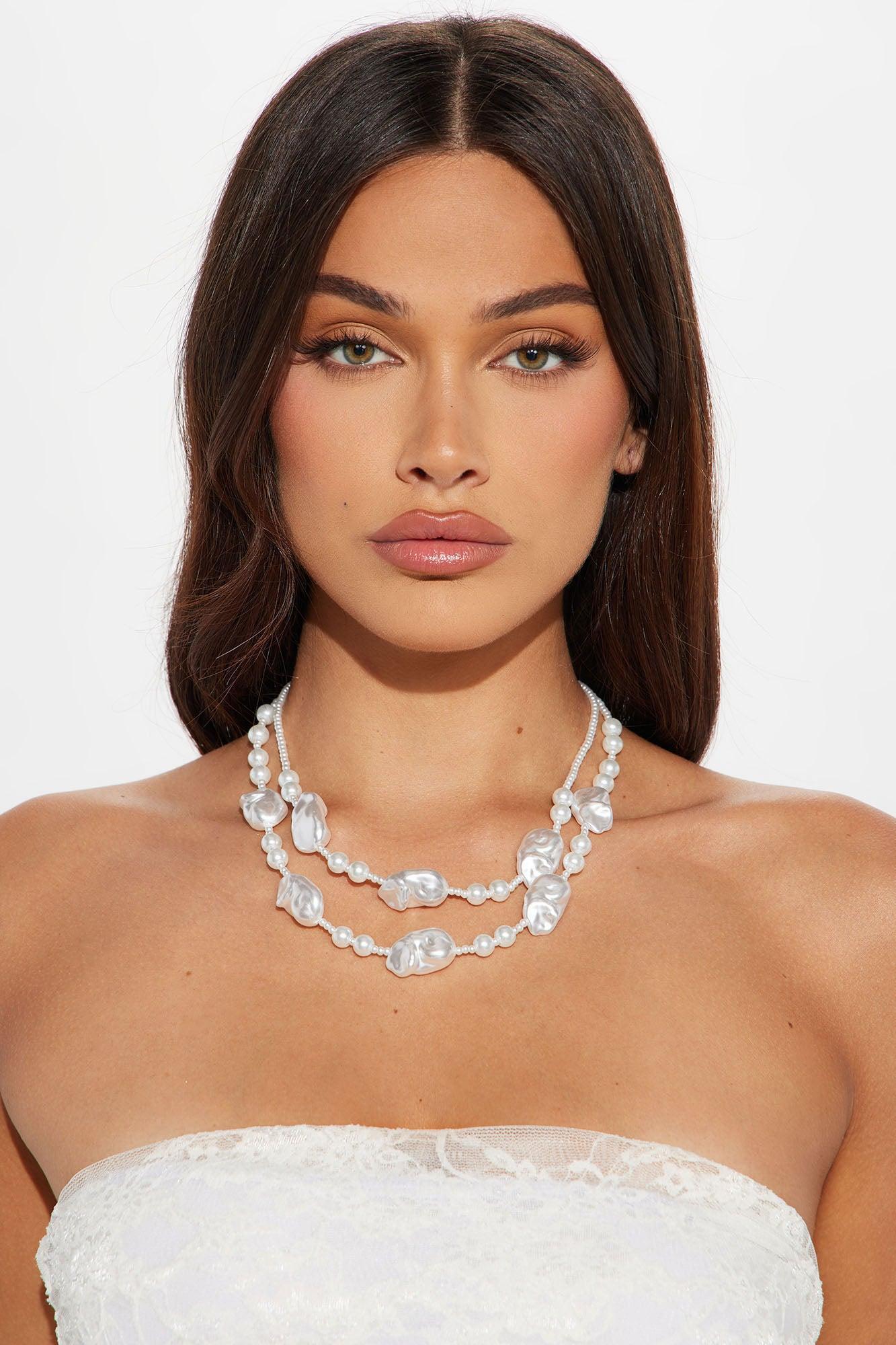 Ocean Pearl Layered Necklace - White Product Image