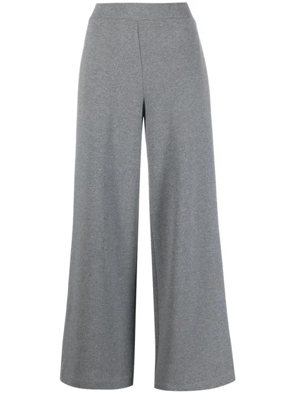 Wide-leg Wool Trousers In Grey product image