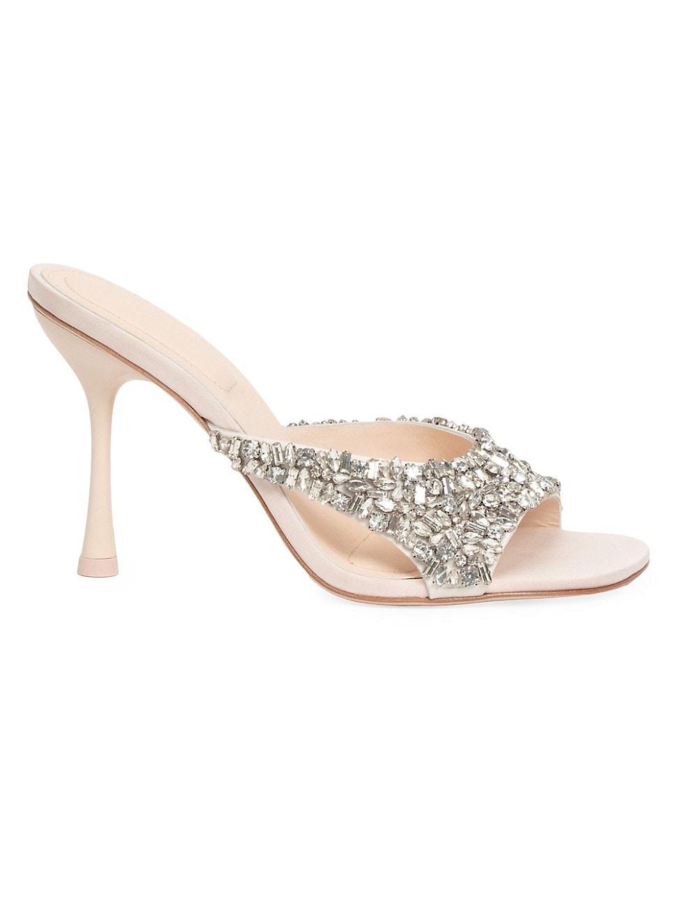 Simkhai Womens Maz Crystal Embellished Slip On High Heel Sandals Product Image