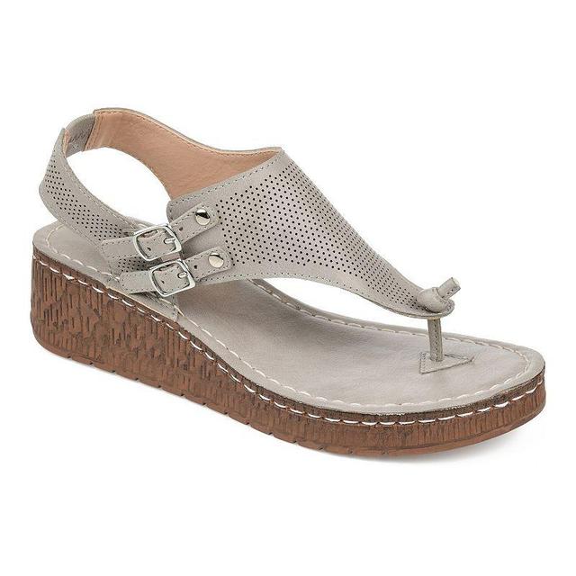 Journee Collection Mckell Womens Wedge Sandals White Product Image