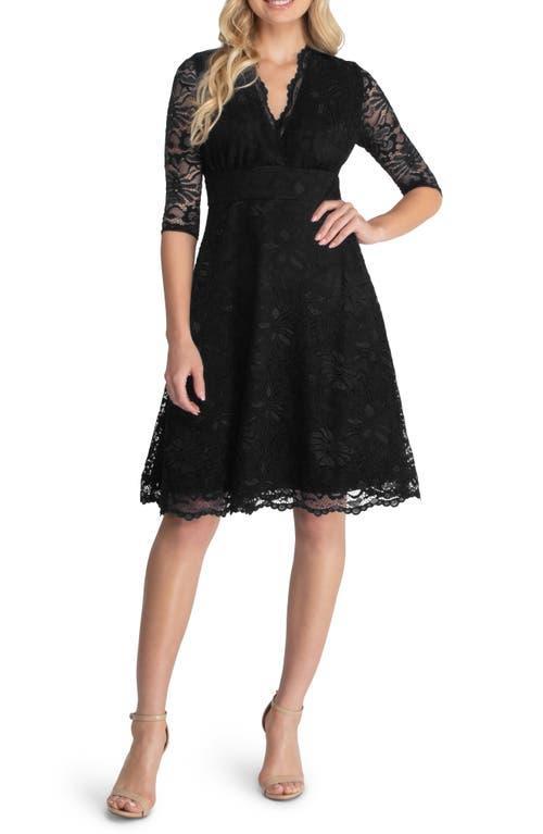 Kiyonna Womens Mademoiselle Lace Cocktail Dress with Sleeves Product Image