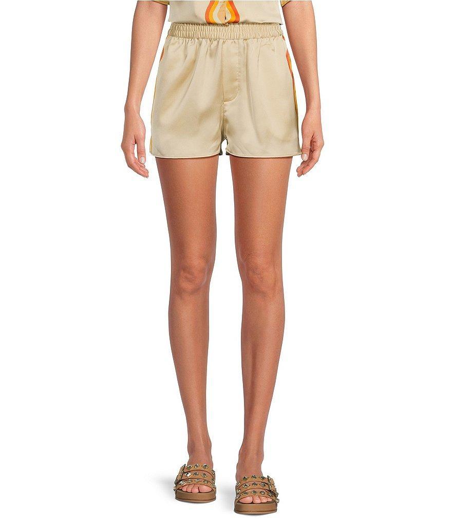 Gianni Bini x DANNIJO Capri Printed Mid Rise Pull-On Satin Shorts product image