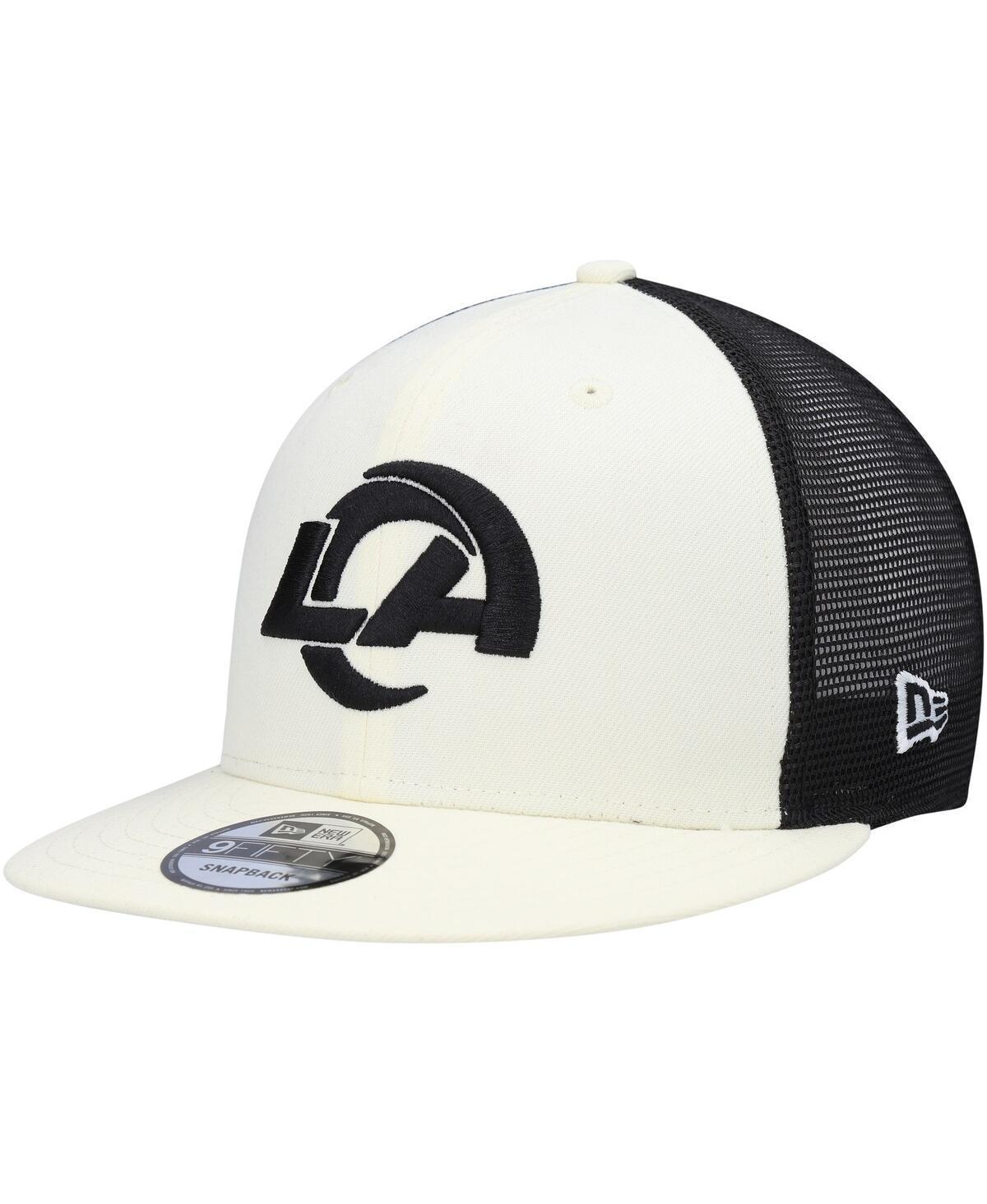 Mens New Era Cream Los Angeles Rams Chrome Collection 9FIFTY Trucker Snapback Hat - Cream Product Image