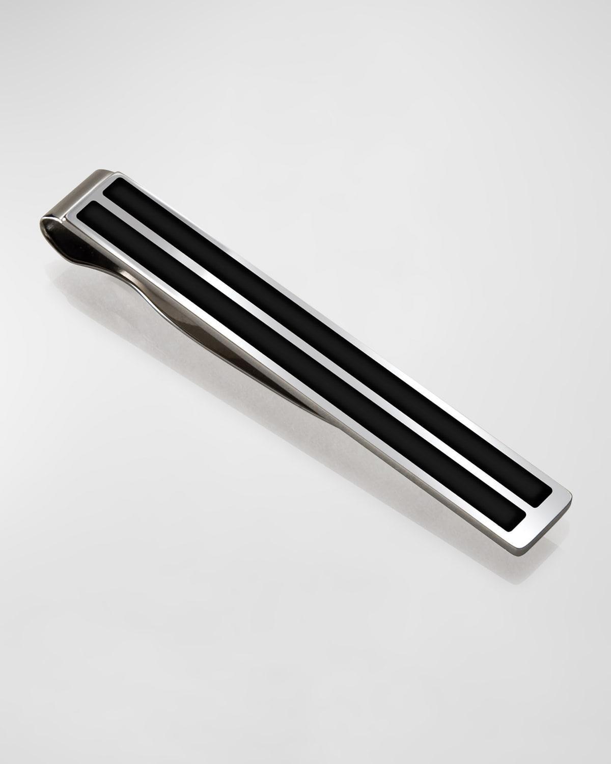 Mens Black Enamel Tie Bar Product Image