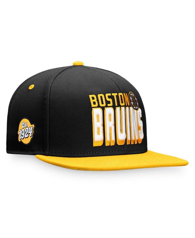 Mens Fanatics Branded /Gold Boston Bruins Heritage Retro Two-Tone Snapback Hat Product Image