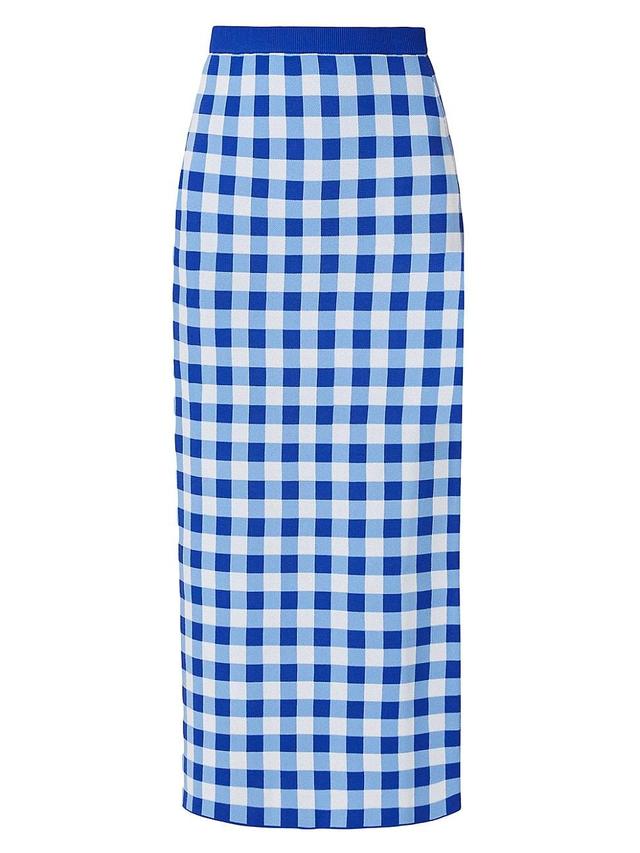 Womens Bobie Knit Gingham Midi Skirt Product Image