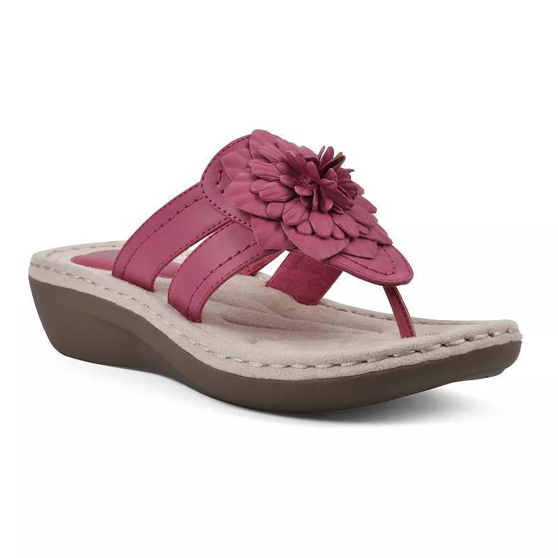 Cliffs by White Mountain Cassia Womens Thong Sandals Dark Pink Smo Product Image