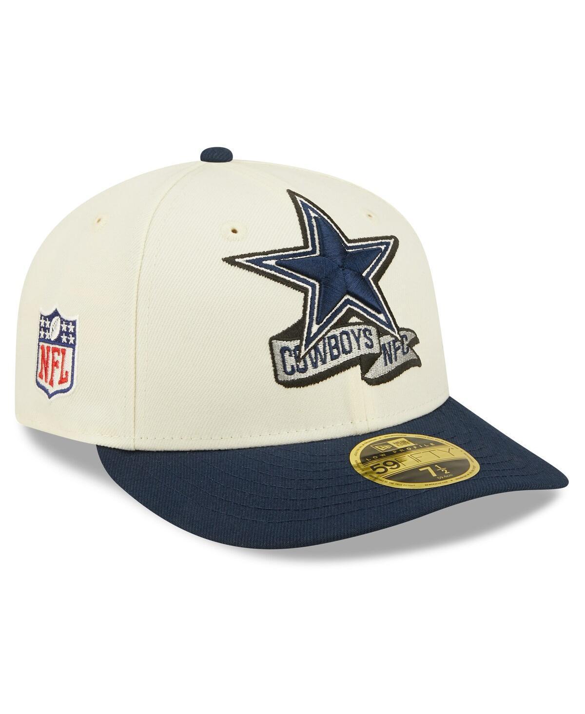 Mens New Era Cream, Navy Dallas Cowboys 2022 Sideline Low Profile 59FIFTY Fitted Hat Product Image