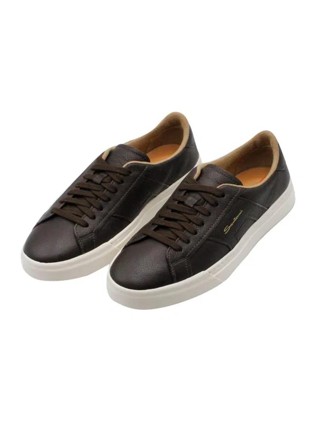 SANTONI Sneakers In Dark Brown product image