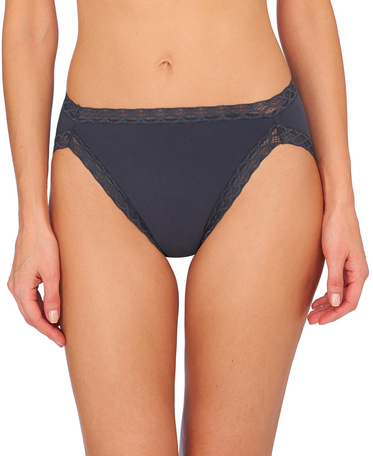 Natori Bliss Lace-Trim Cotton French-Cut Brief Underwear 152058 Product Image