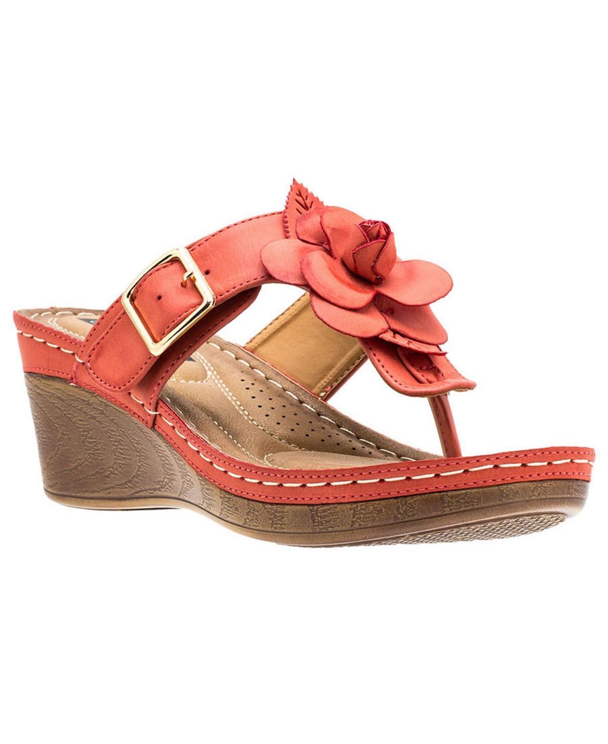 Gc Shoes Womens Flora Rosette Wedge Sandals Product Image