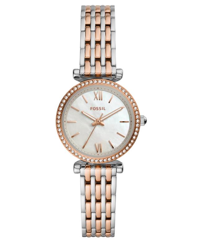 Fossil Womens Carlie Mini Three-Hand Two-Tone Stainless Steel Bracelet Watch Product Image