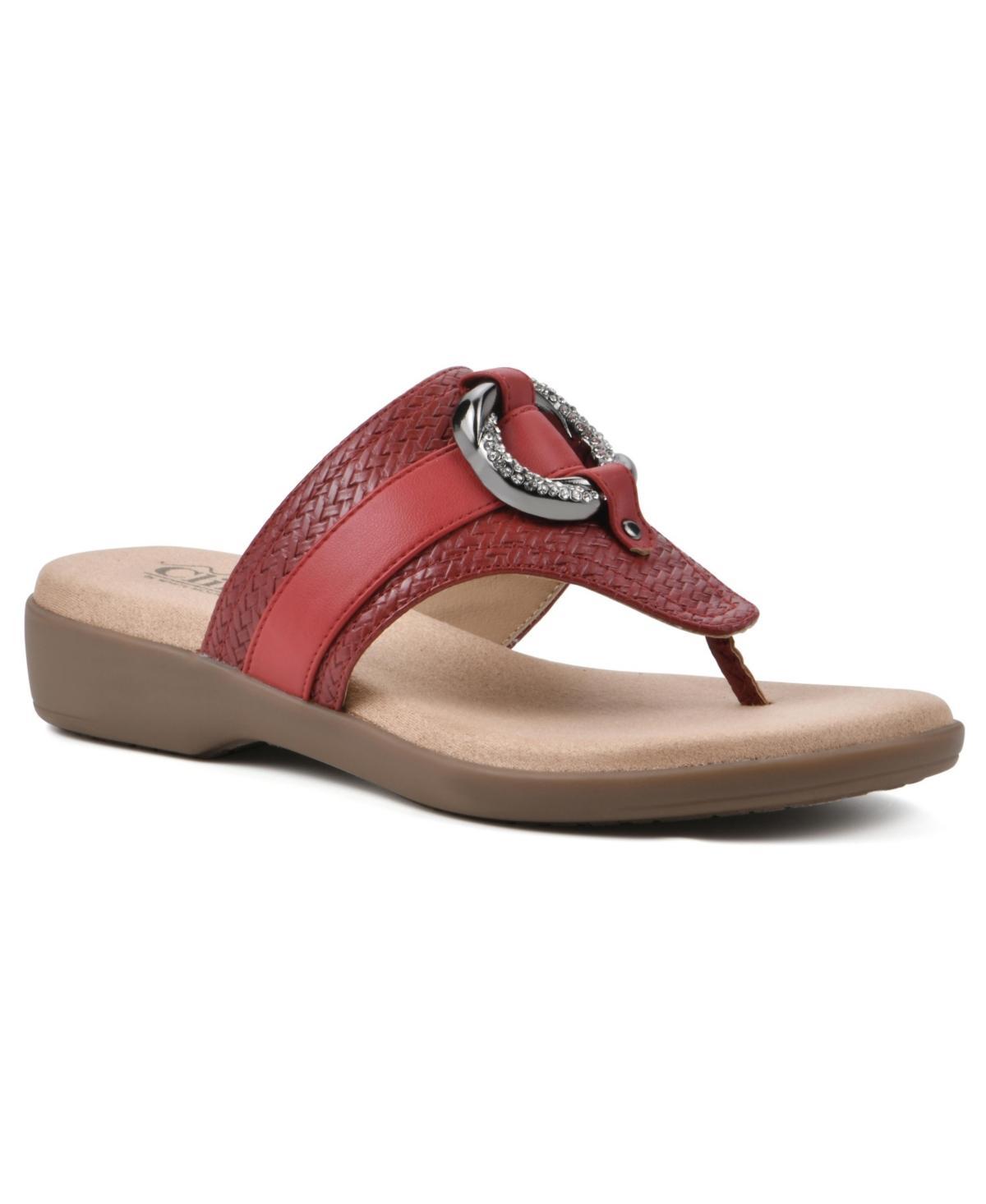 Cliffs by White Mountain Benedict Womens Thong Sandals Red Product Image