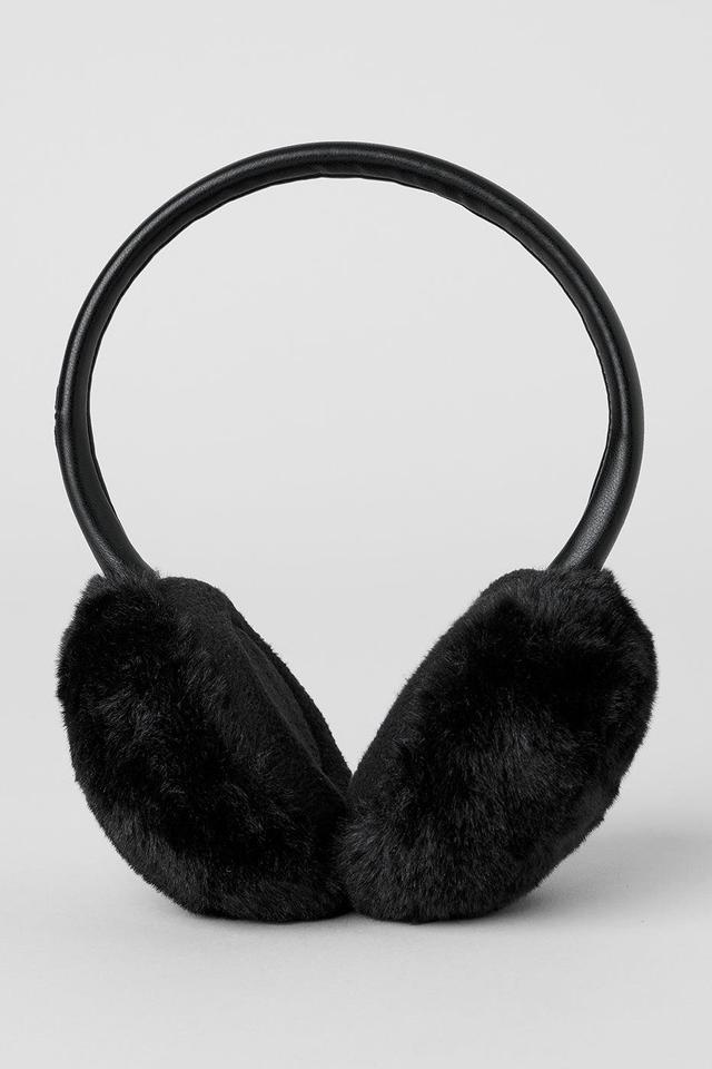 Faux Fur Ear Muff - Black Female Product Image