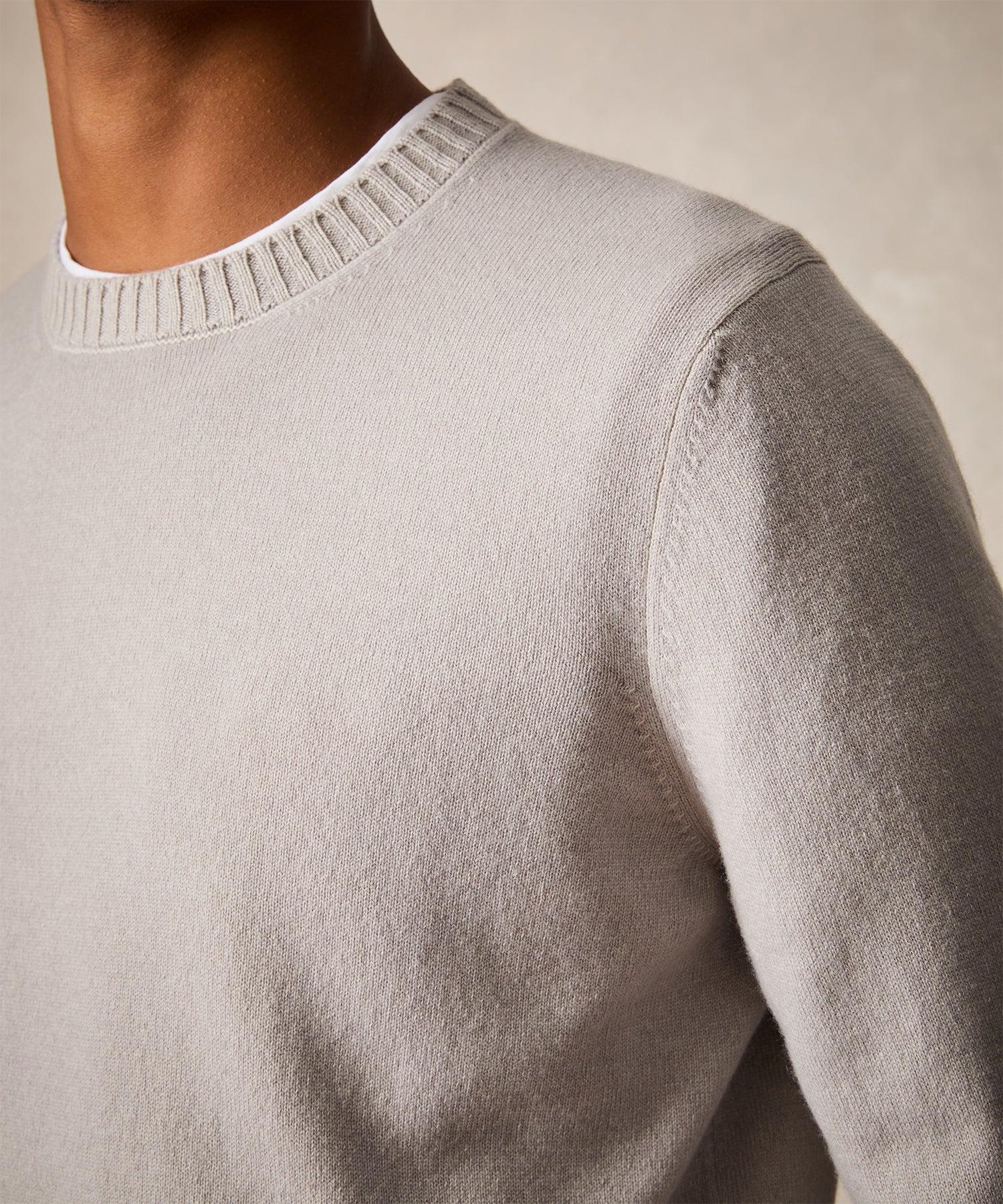 Italian Garment Dyed Wool Cashmere Crewneck Sweater in Olive Product Image