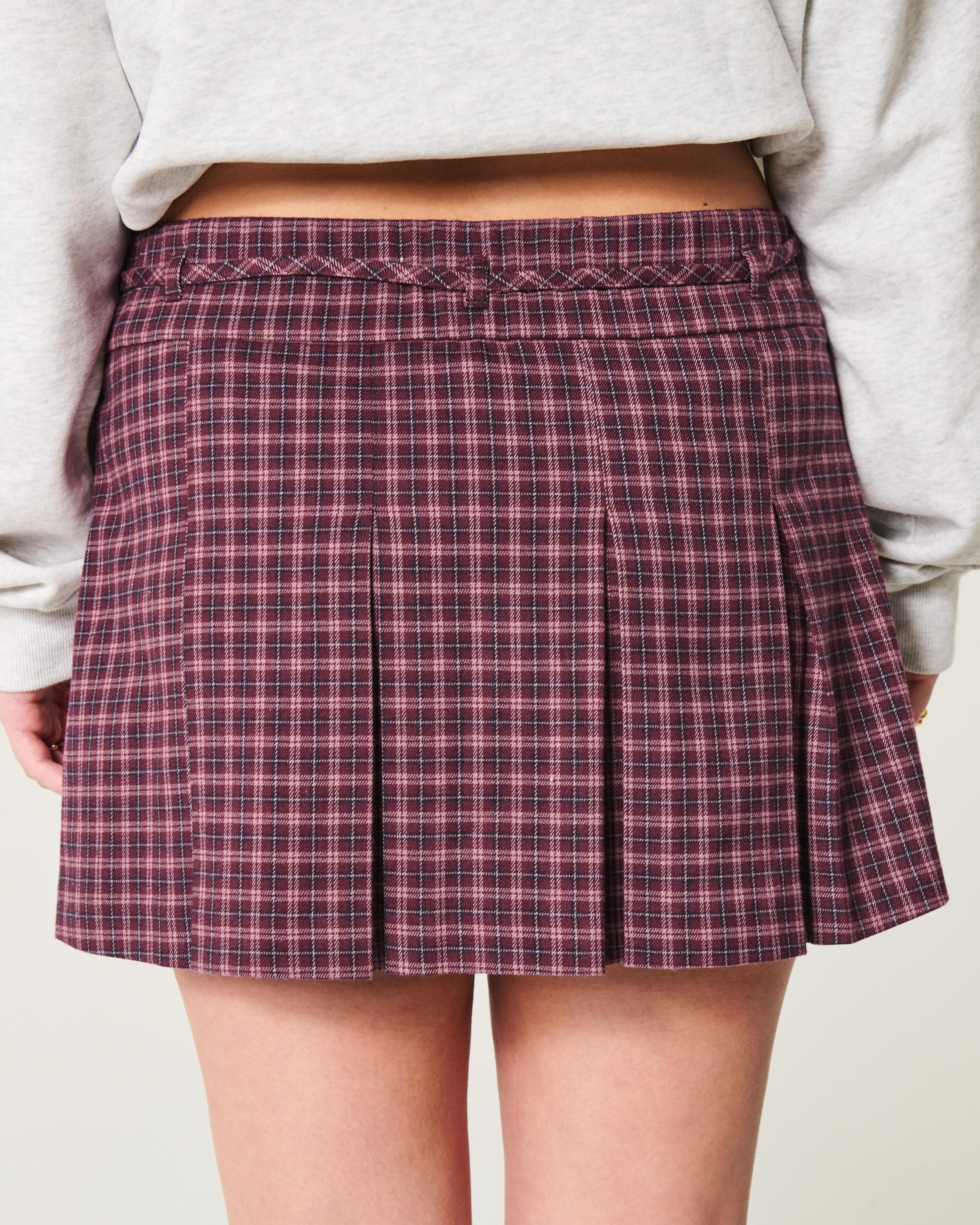 Mid-Rise Pleated Mini Skort Product Image