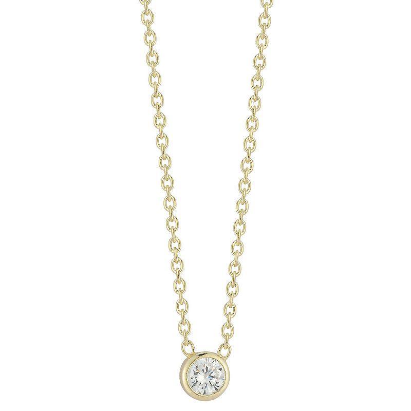 Sunkissed Sterling Sterling Silver Cubic Zirconia Stone Necklace, Womens Gold Tone Product Image