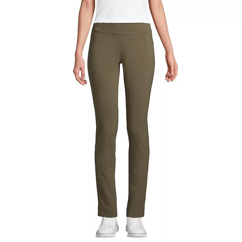 Petite Lands End Starfish Slim Cut Pull-On Pants, Womens Green Moss Product Image