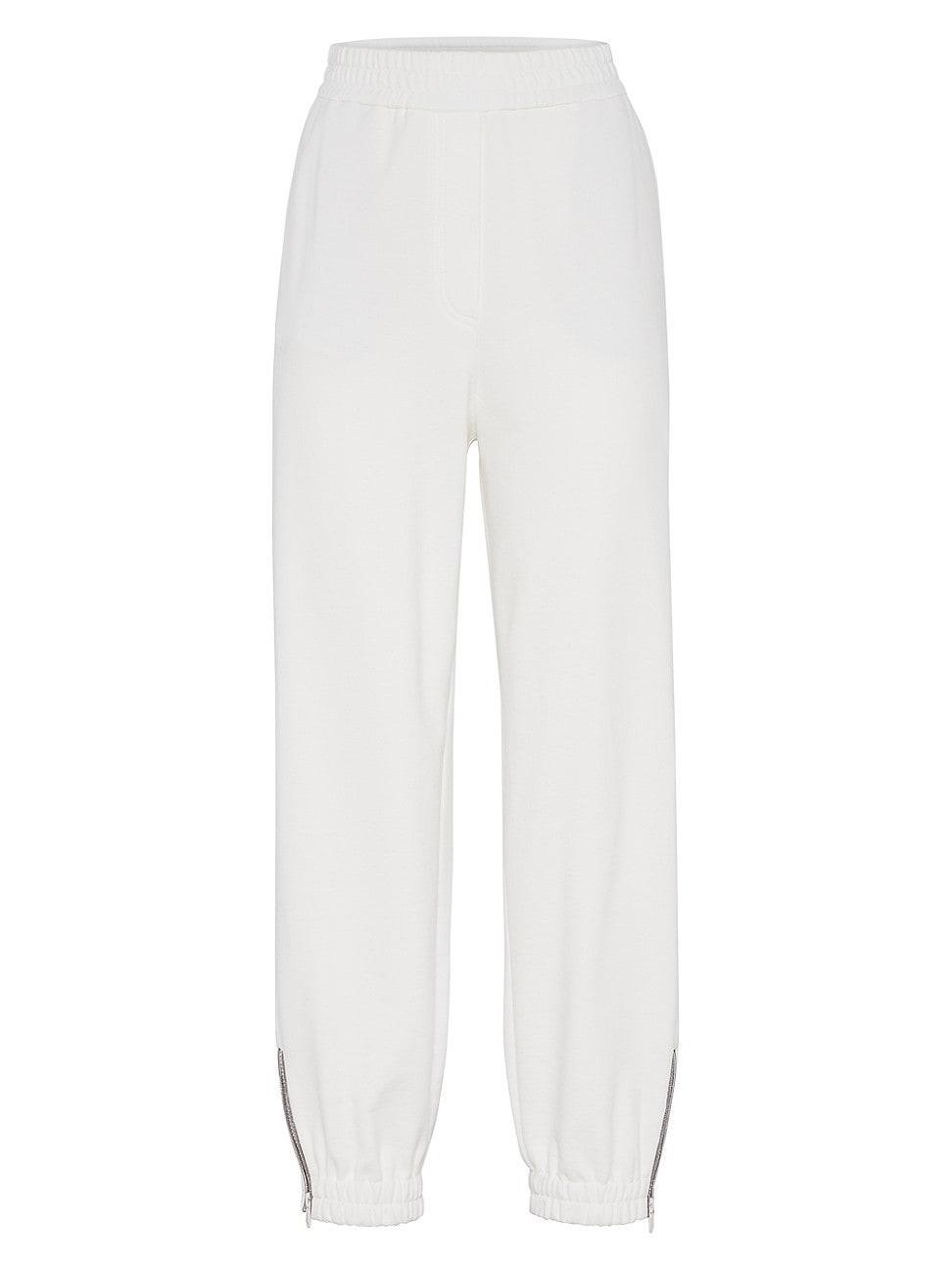 Womens Cotton Smooth French Terry Track Trousers Product Image