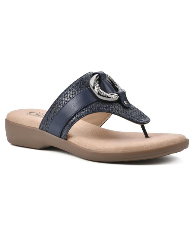 Cliffs by White Mountain Womens Benedict Thong Comfort Sandal - Black Product Image