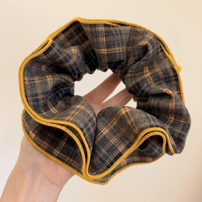 Bear Plaid Hair Scrunchie Product Image