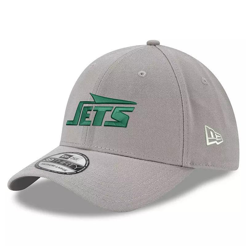 Mens New Era Gray New York Jets Wordmark Flight 39THIRTY Flex Hat Product Image