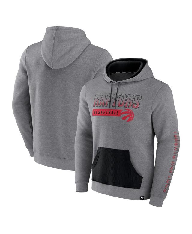 Mens Fanatics Branded Heathered Gray Toronto Raptors Off The Bench Color Block Pullover Hoodie Product Image