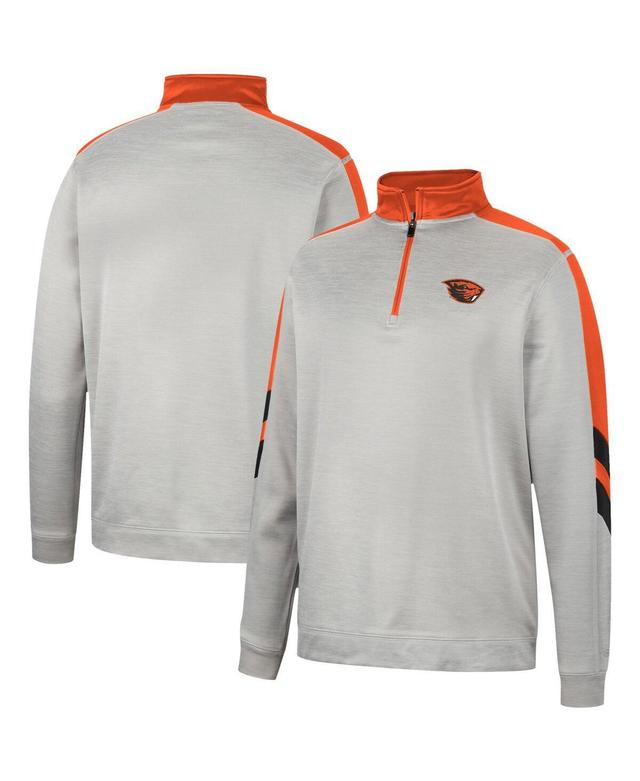 Mens Colosseum Gray/Orange Syracuse Orange Bushwood Fleece Quarter-Zip Jacket Product Image